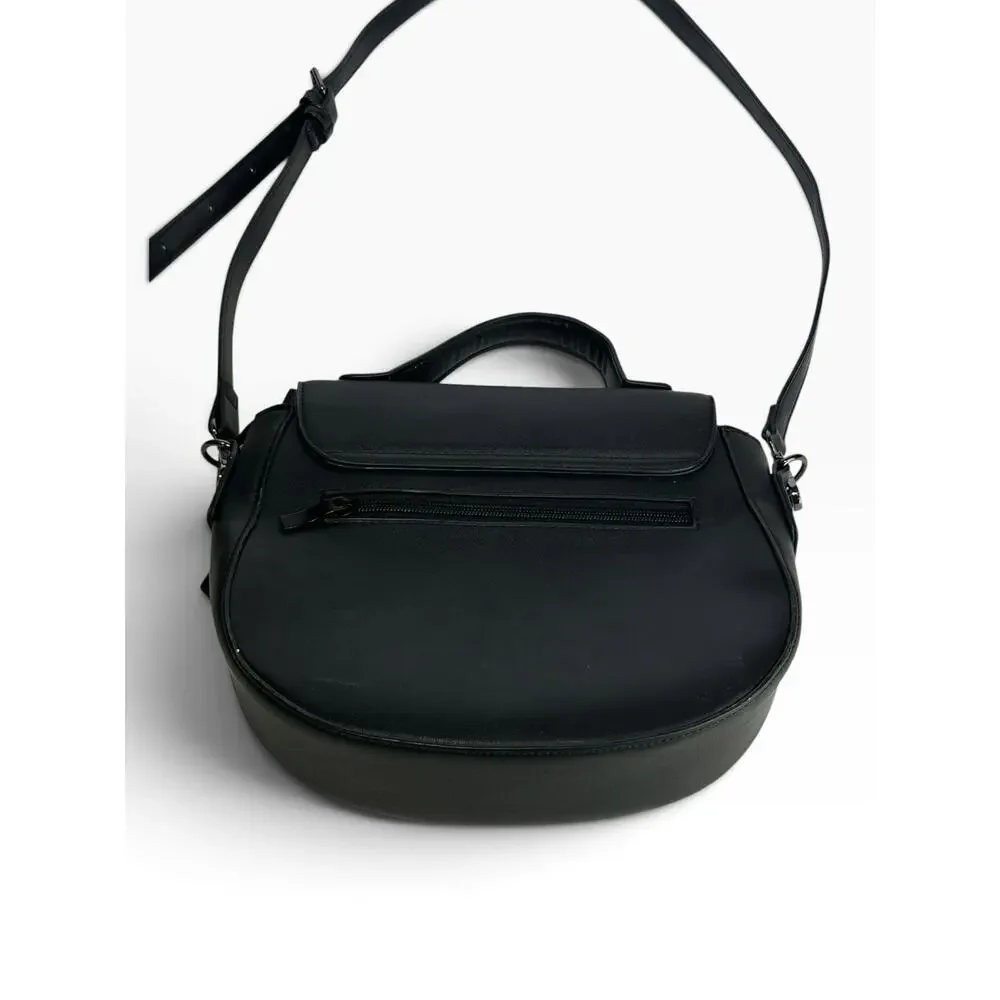 Black Gothic Bat Wing Embossed Skull Silent Creature Shoulder Bag BANNED Apparel